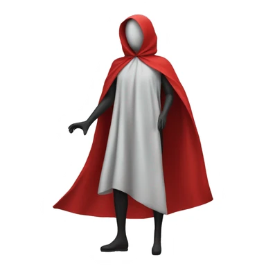 faceless mannequin flapping red cape sticker