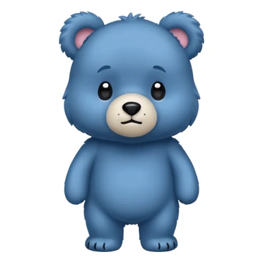 blue bear that is blue-colored sticker