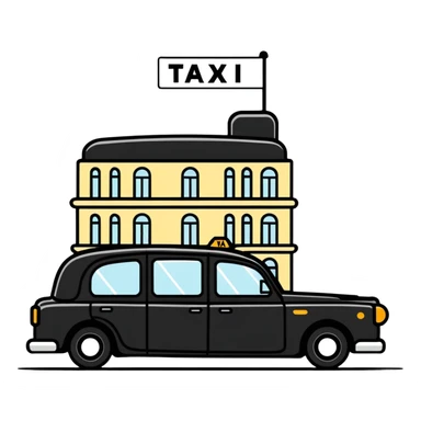 classic black London hackney carriage taxi sticker