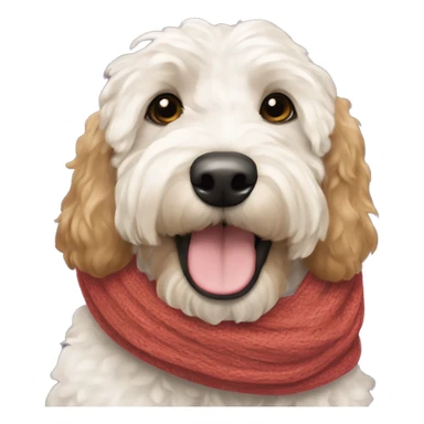 parti Goldendoodle-in-the-scarf sticker