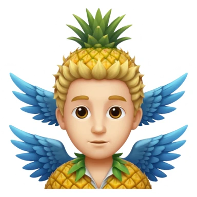 Castoro con le ali e con i capelli a forma di ananas  sticker