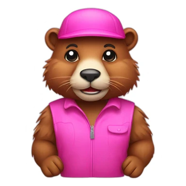 Pink beaver gaming sticker