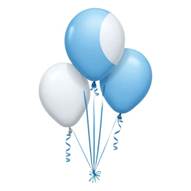 that the balloons be light blue and white sticker