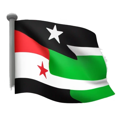 Syria Flag that green up and black down and white in the middle with 3 red stars sticker