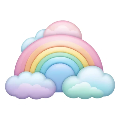  pastel rainbow easter puffy landscape  sticker