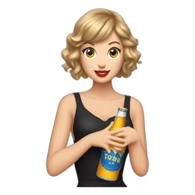 Taylor swift with a beer bottle sticker