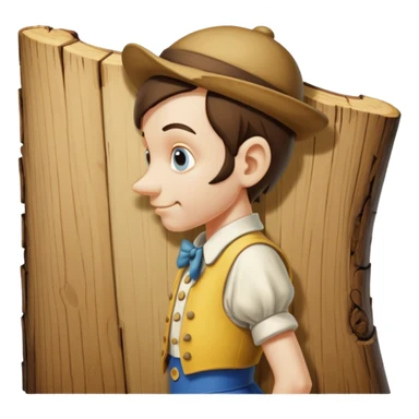 Pinocchio with his butt cheeks spread bent over looking back at you sticker