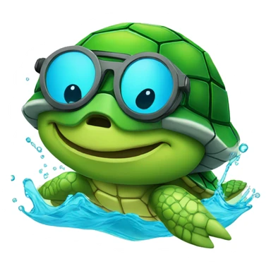 Dj Turtle swimming sticker