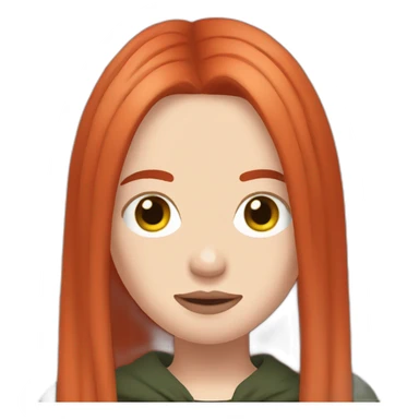 Billie Eilish with red hair  sticker