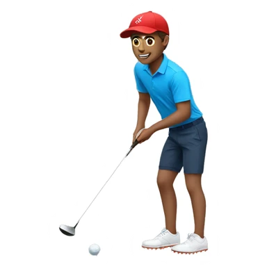 summer olympics brunette boy golfing sticker