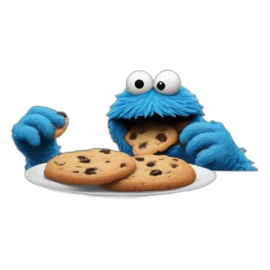 Cookie monster eating a cookie sticker