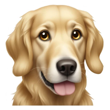 Dog like a golden retriever but white mouth and the whit keeps between the eyes in the center and golden  sticker