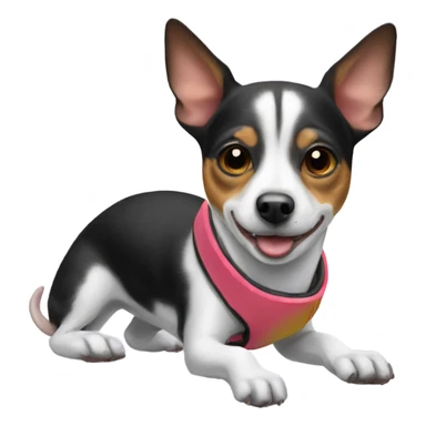 Snowboarding rat terrier  sticker