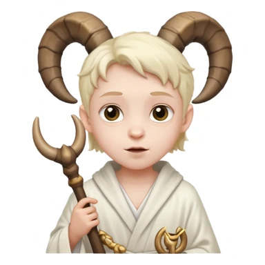 CHILD WITH RAM HORNS sticker