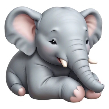 Meme-Worthy Cute Sleeping Elephant Portrait Emoji, Head resting peacefully with a contented smile, showcasing a massive, gentle build and a luxuriously soft gray hide, eyes shut in a serene, restful nap, Simplified yet hilariously adorable features, highly detailed, glowing with a soft, drowsy light, high shine, relaxed and utterly lovable, stylized with an air of playful laziness, bright and heartwarming, soft glowing outline, capturing the essence of a comically sleepy elephant, so meme-worthy it feels like it could instantly become the next viral sensation of adorable slumber! sticker