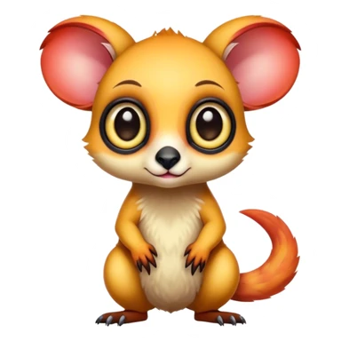 Adorable colorful baby edgy animal-hybrid full body, big Eyes, marsupial  sticker