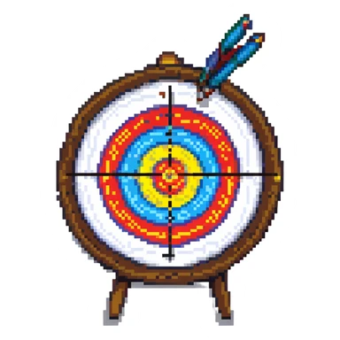 pixel art style archery target, simple and colorful, no background sticker