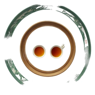 chinese tray with tea sticker