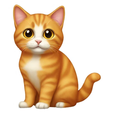 Orange munchkin cat sitting  sticker