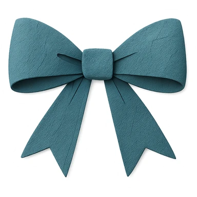 dark teal bow in paper craft style sticker