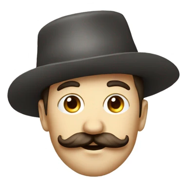 french painter with hat and mustaches and big nose sticker