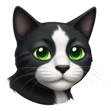 Black cat with white mustache this guy with green eyes  sticker