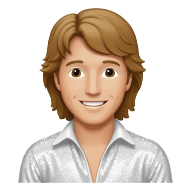 Andy Gibb with white sequin outfit sticker