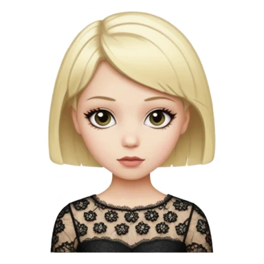 pretty short hair gothic blond baddie with eyeliner lace clothes sticker