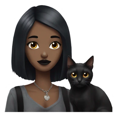 two goth women and pet cat, beautiful, aesthetic  sticker