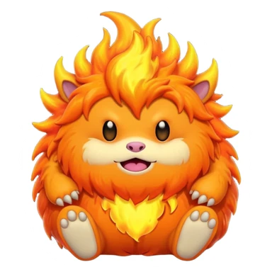 Sleepy cute fluffy flaming monster  sticker