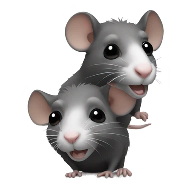 two rats, white and dark gray sticker