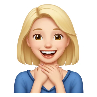 Girl hands around neck laughing  sticker