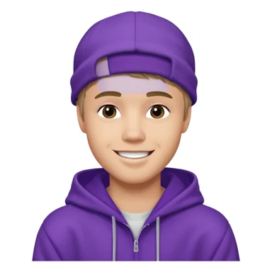 justin bieber, wear purple hoodie sticker