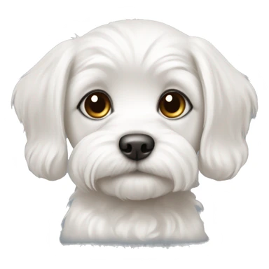 Maltese puppy with long ears and a short-cropped muzzle sticker