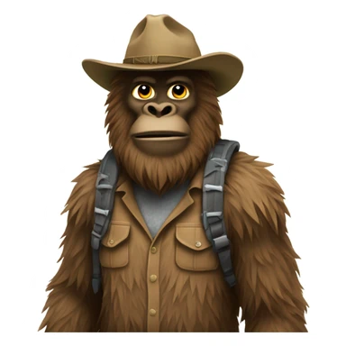Sasquatch wearing a Ranger hat looking cool sticker
