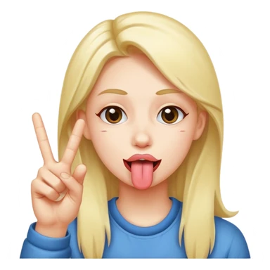 Fait un mélange des deux emojis suivant : 😝✌️ sticker