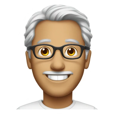 italian guy with gray hair, glasses and nice smile  sticker