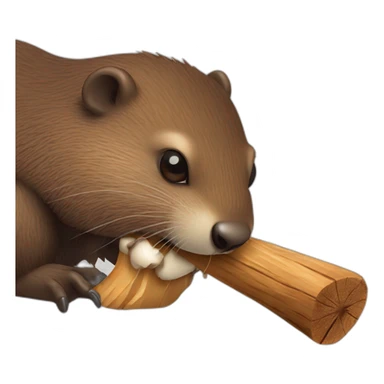 Beaver biting wood sticker