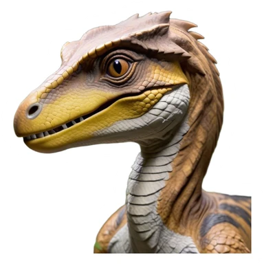 Beautiful and Majestic jurassic park Velociraptor Portrait Emoji, Head and body rendered in serene repose with a subtle, confident smile, showcasing a lithe, agile form with a refined, noble snout and eyes softly closed in tranquil contemplation, Simplified yet exquisitely endearing features, highly detailed, glowing with a soft, drowsy prehistoric light, high shine, relaxed and utterly majestic, stylized with an air of timeless dinosaur elegance, soft glowing outline, capturing the essence of a beautiful and majestic jurassic park Velociraptor that embodies the legendary spirit of jurassic park Park dynamics! sticker