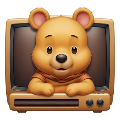 Pooh bear watching tv sticker