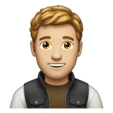 sassy white man with brown hair sticker