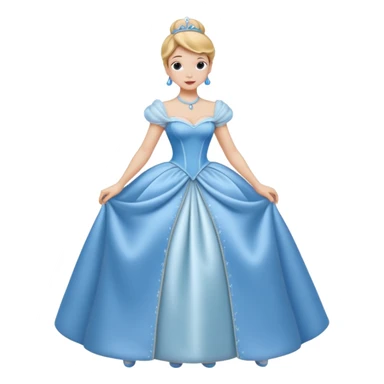 Princesa cinderella Disney com vestido grande e cheio com um coque e corpo inteiro sticker