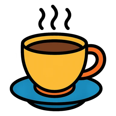 cup of coffee, color icon style sticker
