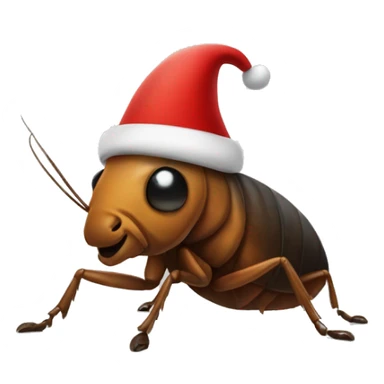 A roach wearing a Santa hat  sticker