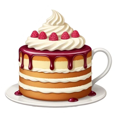 Victoria cake with hot chocolate sticker