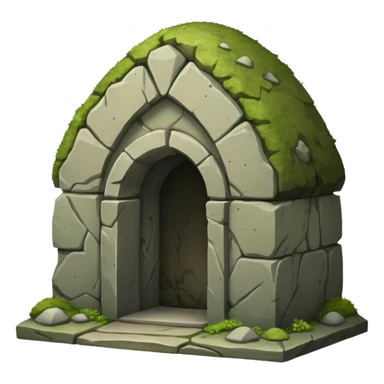 A boulder sealing the entrance to a tomb sticker