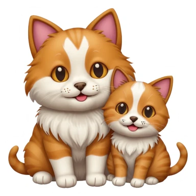 Cat and dog together as friends sticker