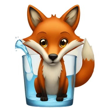 fox drinking mate sticker