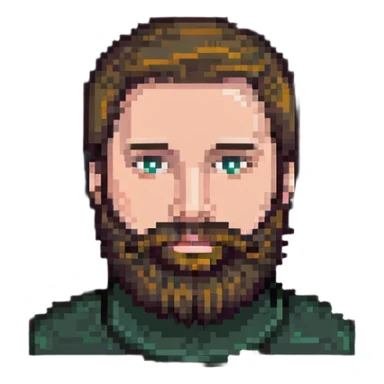 80s Man with beard sticker