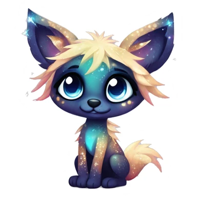 Cool cute Kawaii edgy fantasy animal sparkle fursona Fionbri creature by griffsnuff & LiLaiRa & Falvie full body sticker
